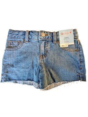 Cat & Jack Kids Size  XS Denim Shorts Light Wash Frayed Hem Sustainable Style